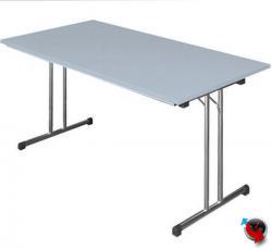 Klapptisch lichtgrau/alu silber 1600 x 800 mm